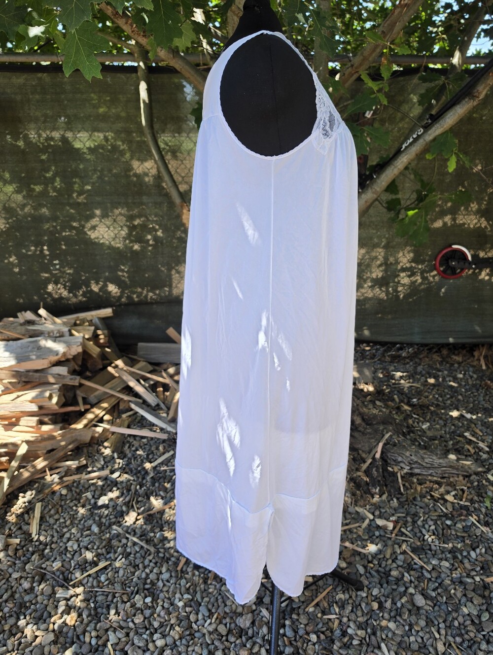 Vtg 60's White Lace Babydoll Flowy Slip Dress Coquette Ethereal Angelcore - Picture 3 of 8